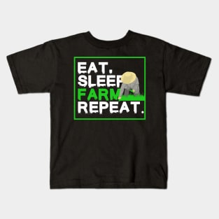 Farmer Agriculture Eat Sleep Farm Kids T-Shirt